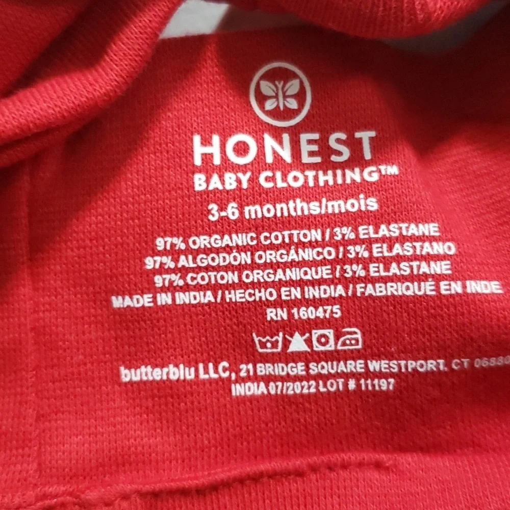 Honest Baby Clothing NWT Holiday 3-piece 100% Organic Cotton Set